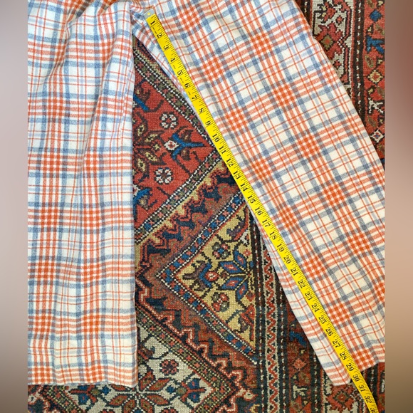 Vintage Pendleton Wool Plaid Pants Lined Size Small Peach Cream Orange Blue 70s - Picture 9 of 11